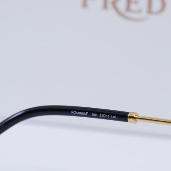 Fred FG50005F 001 Square 51mm Eyeglasses - Black/Gold - Picture 8 of 10